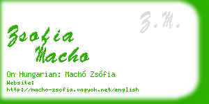 zsofia macho business card